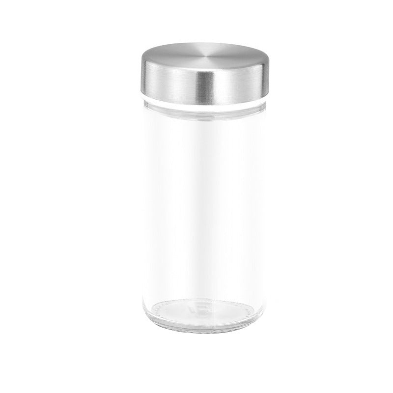 Kitchen Supplies Stainless Steel Glass Seasoning Jar