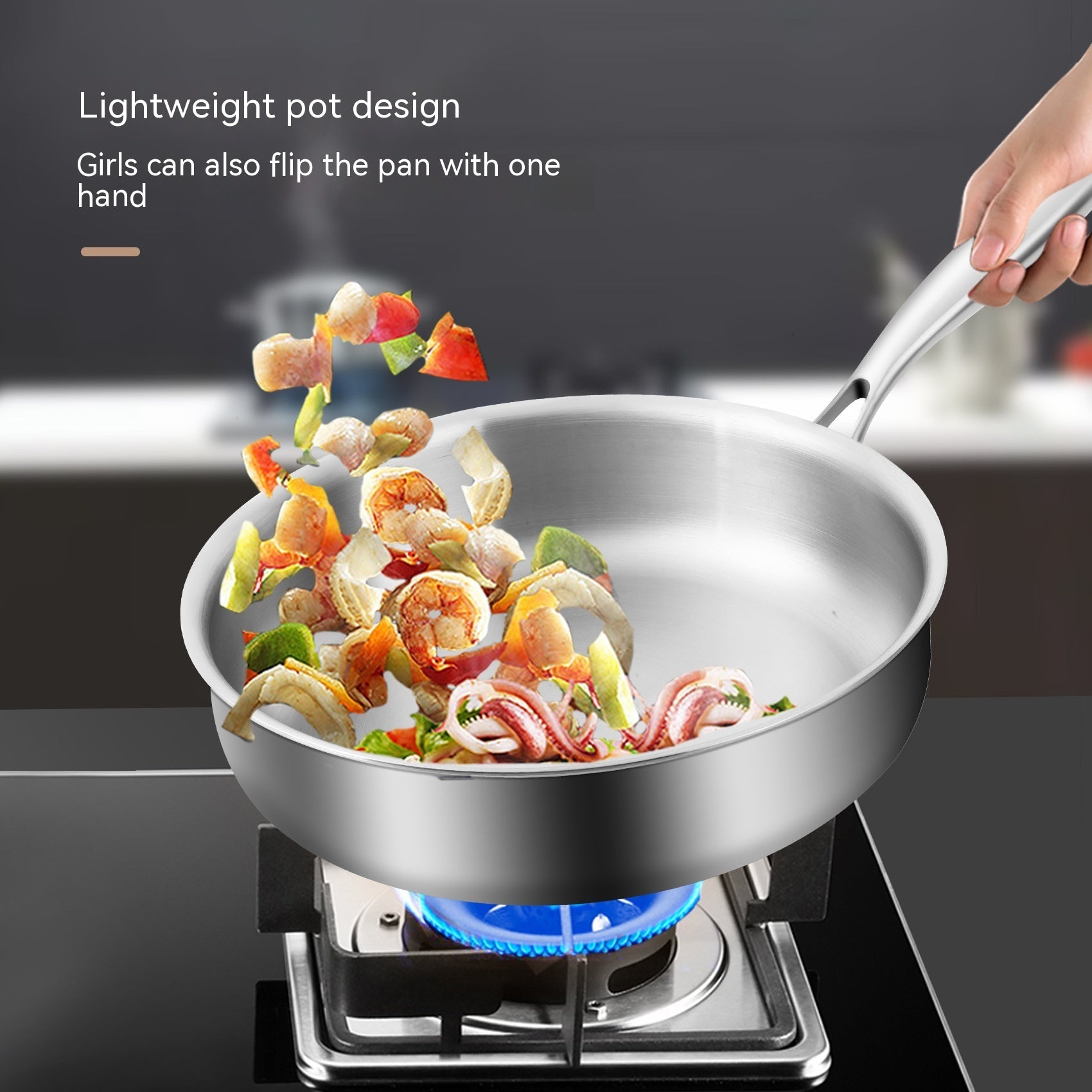 316L Stainless Steel Frying Uncoated  Pan