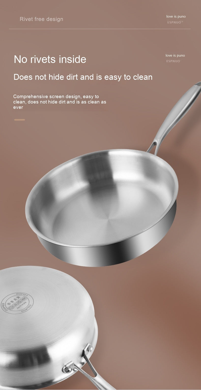 316L Stainless Steel Frying Uncoated  Pan