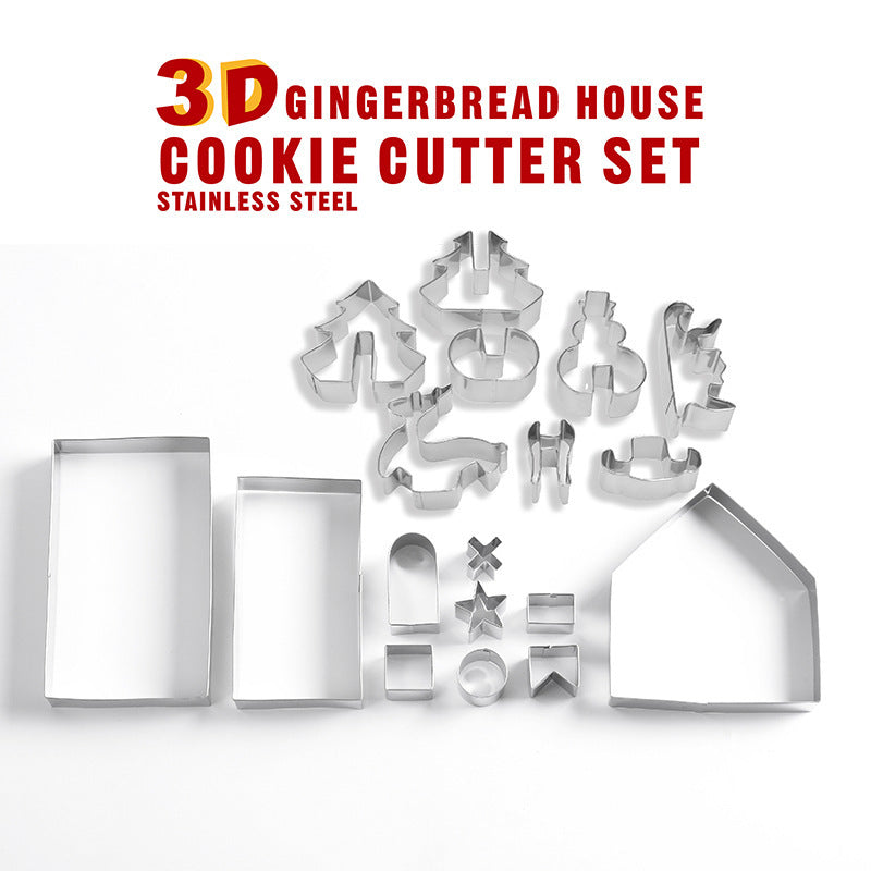 Gingerbread House Stainless Steel Cutters Set