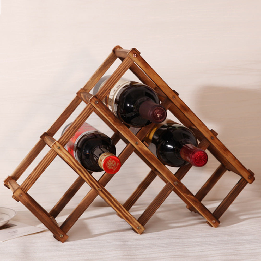 1PC Wood Wine Holder Solid Folding Racks