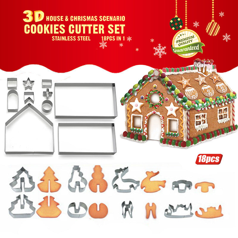 Gingerbread House Stainless Steel Cutters Set