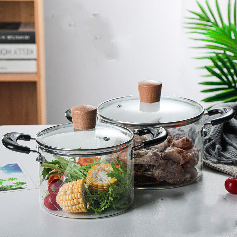 Glass Cookware Set Transparent Double-Ear