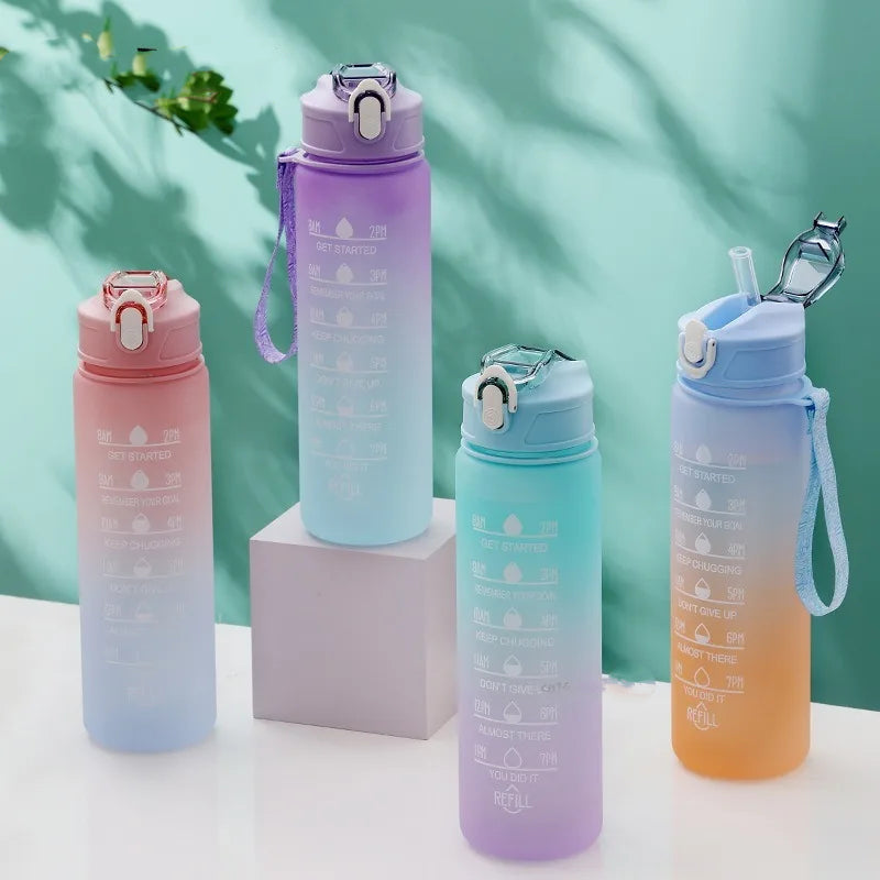 Sports Water Bottle Gradient Plastic