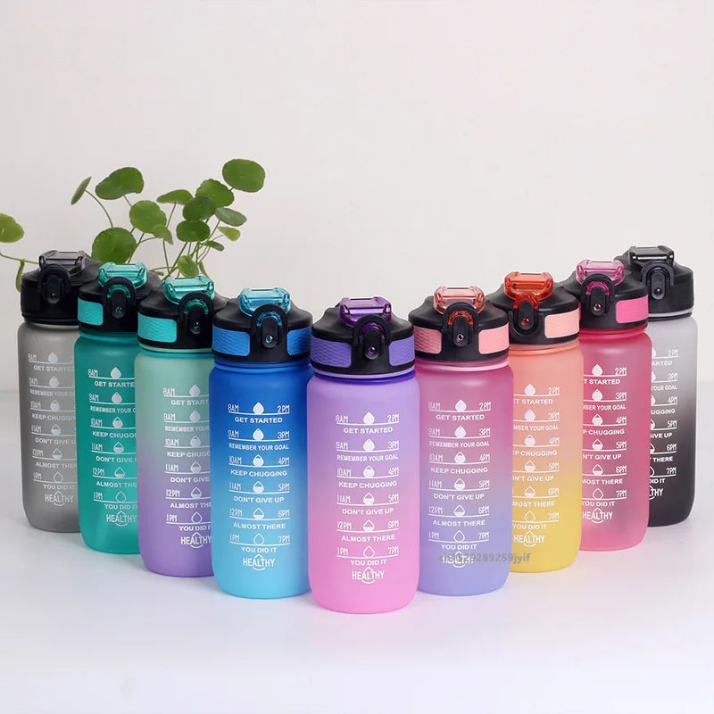 Sports Water Bottle Gradient Plastic