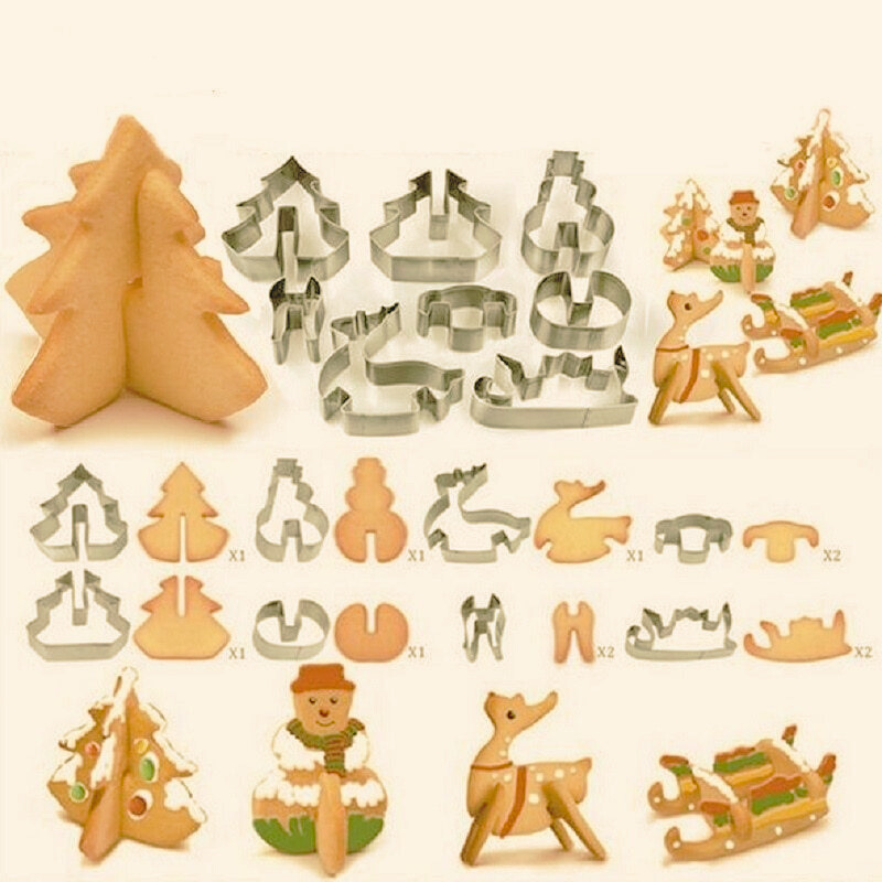 Gingerbread House Stainless Steel Cutters Set